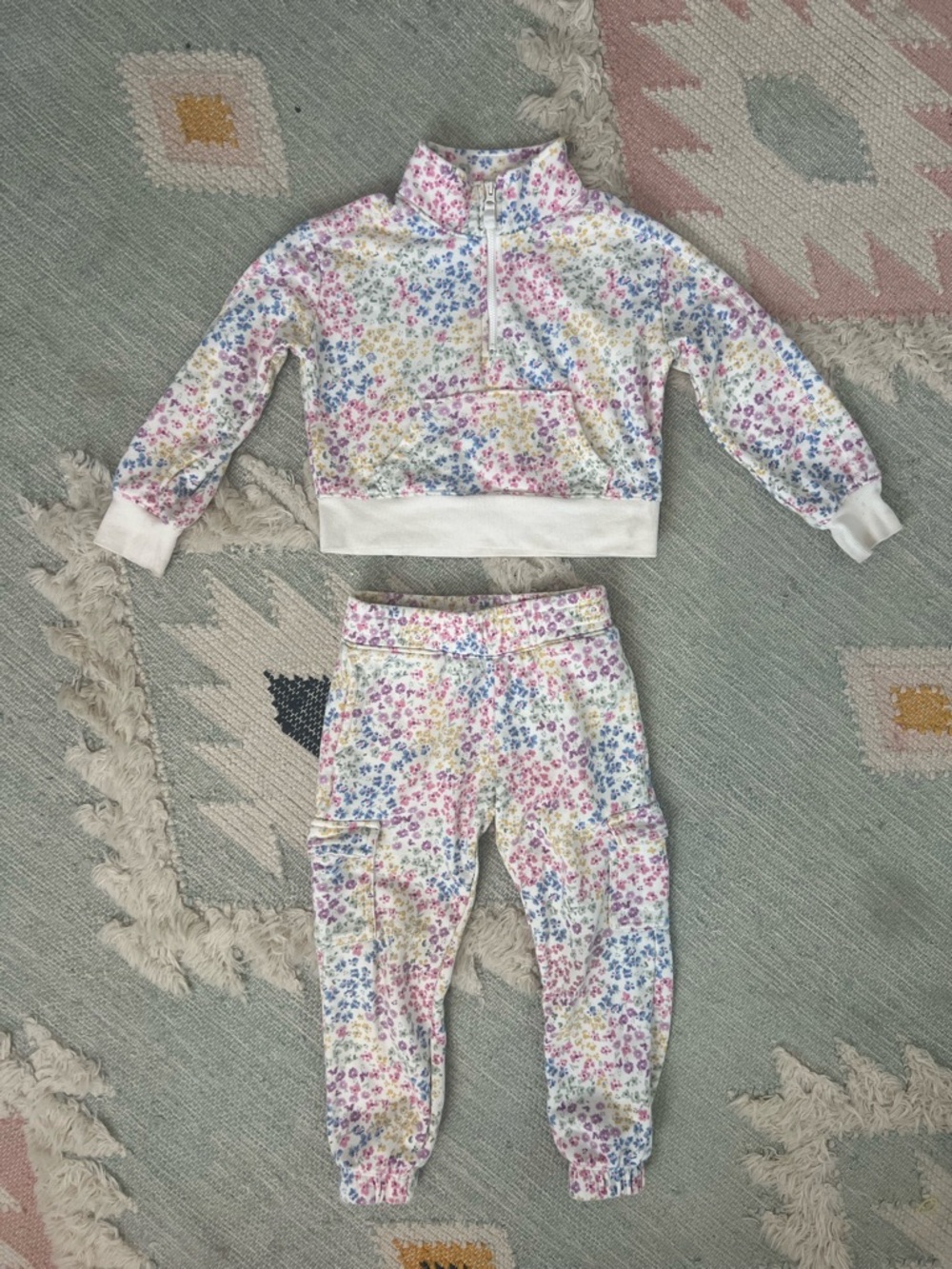 Girls floral print track suit size 5